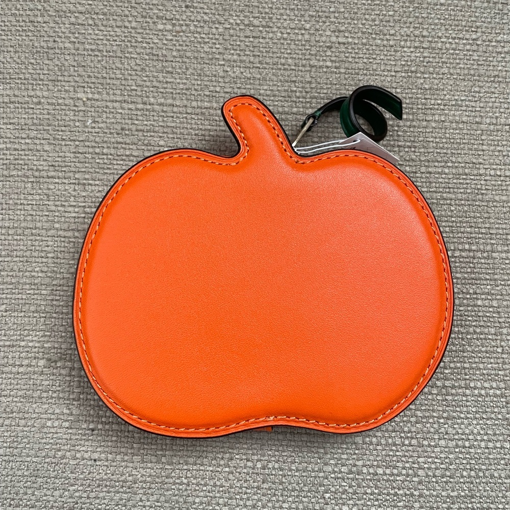 Coach Halloween Pumpkin Coin Case Orange NWT